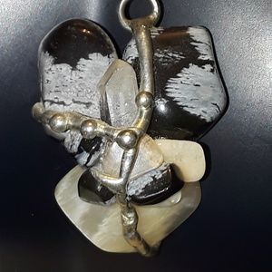 Multiple Healing stones fused  w/ SS with chain.